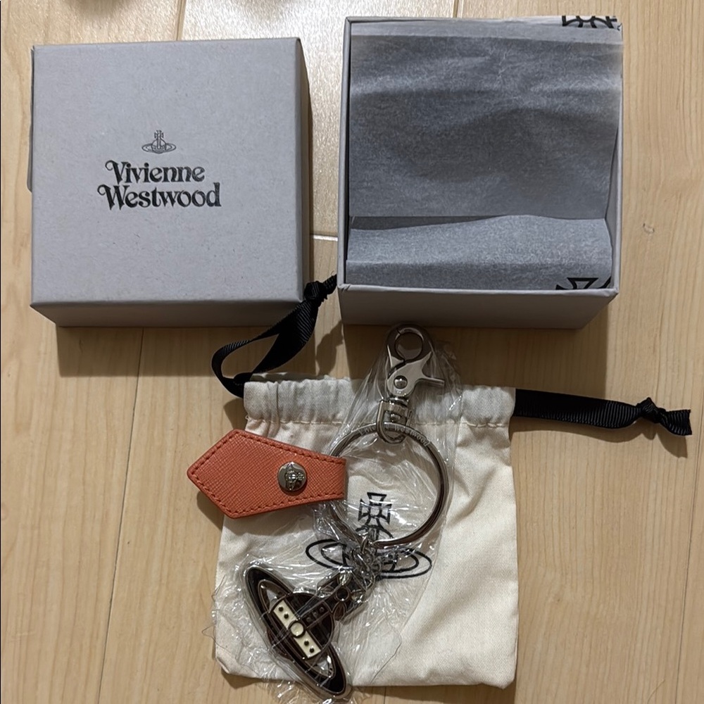 Vivienne Westwood Keychain with Coral Accent